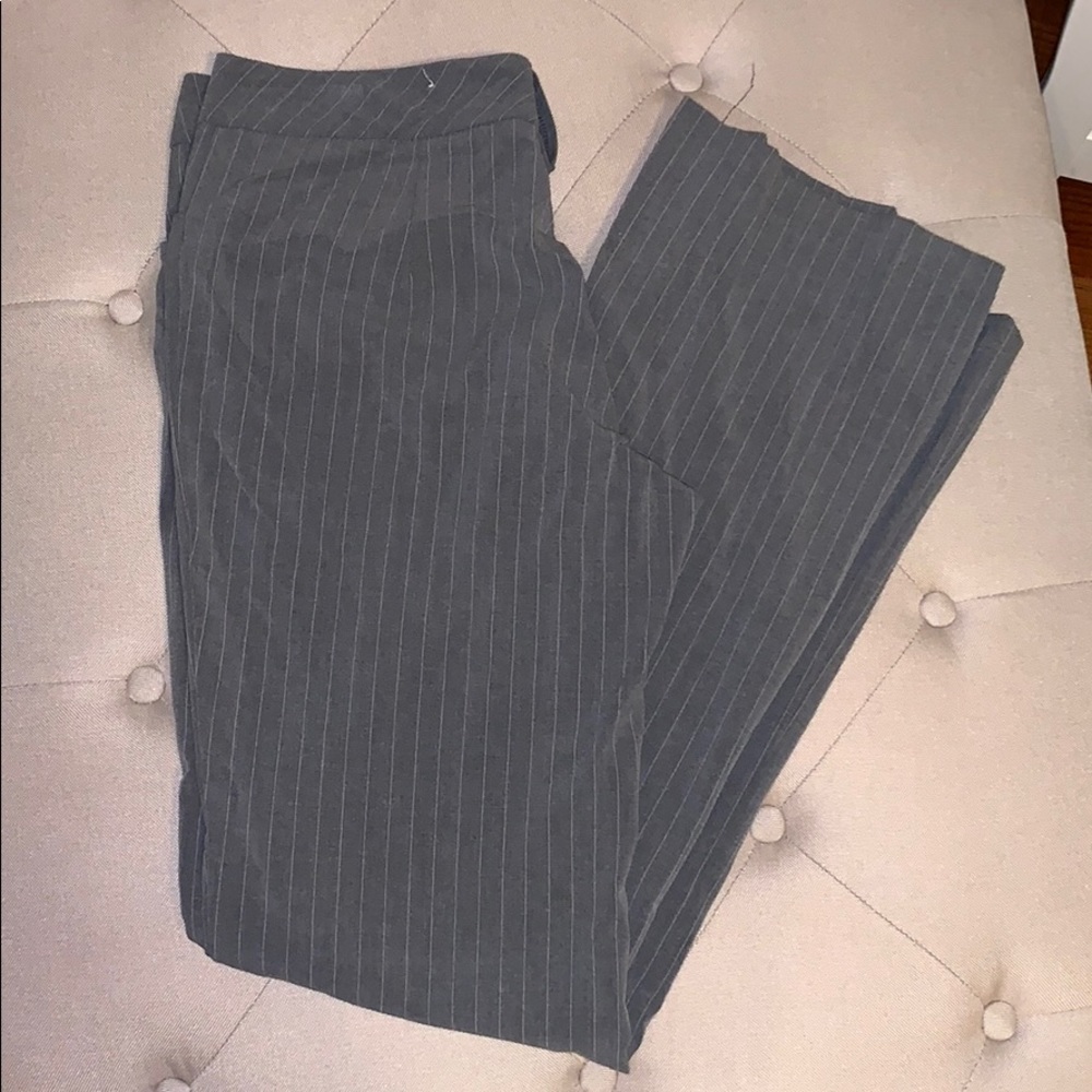 Gray pinstripe dress pants